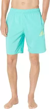 Однотонные шорты для плавания 19 дюймов adidas, цвет Semi Mint Rush/Pulse Lime