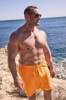 Однотонные шорты для плавания Badrhino Big & Tall, оранжевый