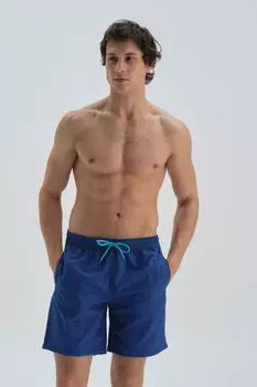 Однотонные шорты индиго Micro Medium Dagi, темно-синий