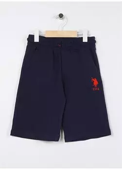 Однотонные шорты выше колена для мальчика темно-синего цвета GUNDERIY023 U.S. Polo Assn., темно-синий