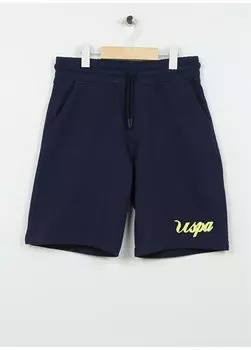 Однотонные шорты выше колена для мальчика темно-синего цвета SEPTEMBERIY023 U.S. Polo Assn., темно-синий