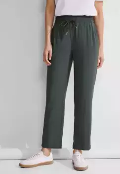 Однотонные спортивные брюки STREET ONE, цвет Marshy Green