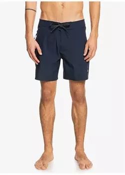 Однотонные темно-синие мужские шорты с нормальной талией Quiksilver