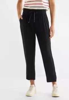 Однотонные тканевые брюки STREET ONE, черный