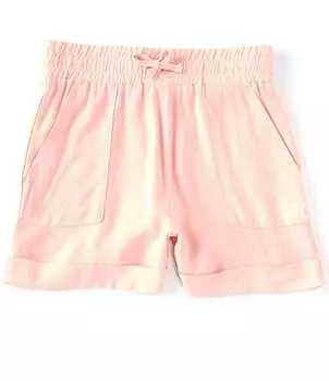 Однотонные тканые шорты Hurley Big Girls 7–16, розовый