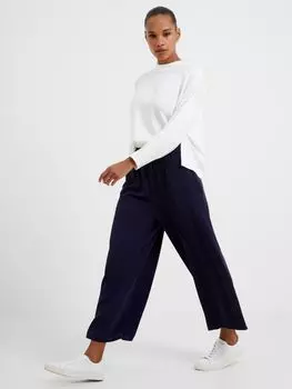 Однотонные укороченные брюки-кюлоты French Connection, темно-синий