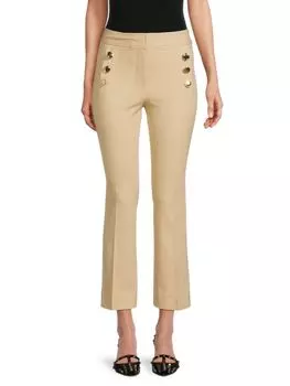 Однотонные укороченные брюки Robin Derek Lam 10 Crosby, цвет Light Khaki