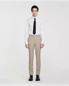 Однотонные узкие мужские брюки Sandro, коричневый