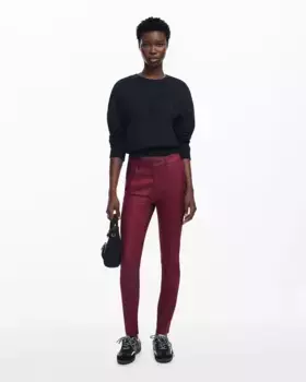 Однотонные узкие женские узкие брюки Desigual, красный