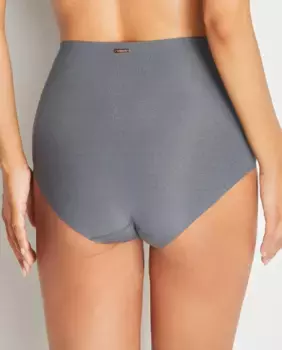 Однотонные высокие трусы с полосатой текстурой Selmark, серый