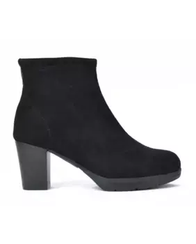 Однотонные женские ботильоны из лайкры на блочном каблуке Javier Larrainzar, черный