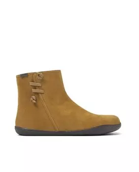 Однотонные женские ботильоны на молнии светло-коричневого цвета Camper, коричневый