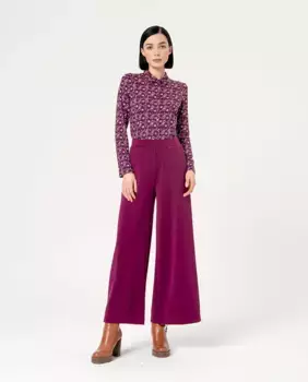 Однотонные женские брюки палаццо стрейч Surkana, фиолетовый