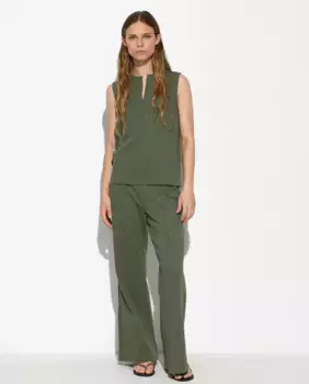 Однотонные женские классические брюки с боковой молнией Parfois, цвет Kaki