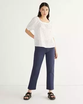 Однотонные женские прямые брюки Gap, темно-синий
