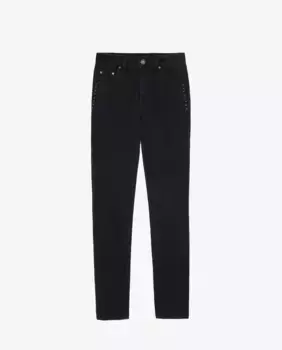 Однотонные женские прямые джинсы с заклепками Scalpers, черный