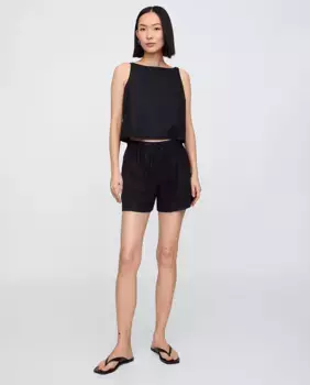 Однотонные женские шорты-бермуды Gap, чёрный