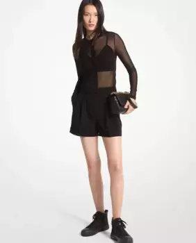 Однотонные женские шорты из крепа Michael Michael Kors, черный