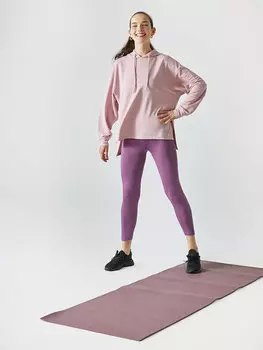 Однотонные женские спортивные тайтсы интерлок с эластичной резинкой на талии LCW Active, светлая слива