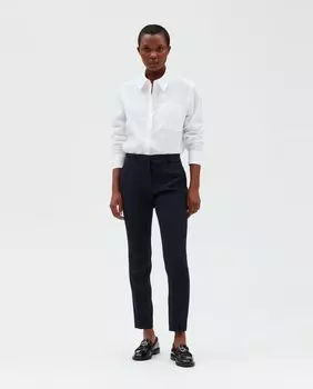 Однотонные женские узкие брюки со шлевками для ремня Claudie Pierlot, темно-синий