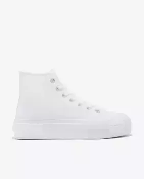 Однотонные женские высокие кеды на платформе D.Franklin, белый