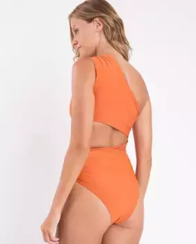 Однотонный асимметричный женский купальник с набивкой Ro de Sol, оранжевый