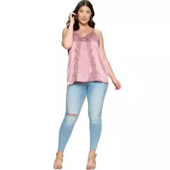 Однотонный атласный топ без рукавов на бретельках FASHNZFAB, цвет mauve