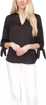 Однотонный атласный топ с завязками MICHAEL Michael Kors, черный
