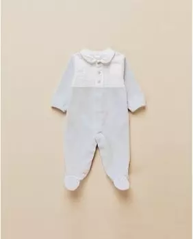 Однотонный бархатный комбинезон для мальчика Zippy, светло-синий