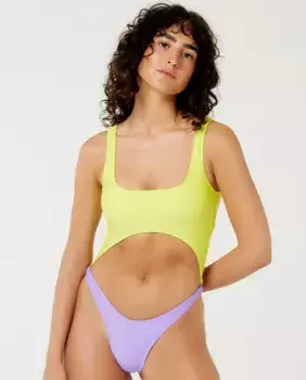 Однотонный бразильский женский купальник с набивкой Blueman, желтый