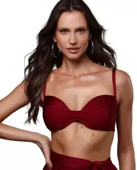 Однотонный бюстгальтер-бандо с подкладкой Karla Vivian, красный