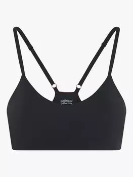 Однотонный бюстгальтер без косточек с V-образным вырезом Girlfriend Collective, черный