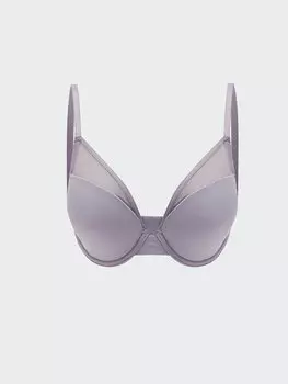 Однотонный бюстгальтер-футболка без подкладок на косточках LCW DREAM, серый