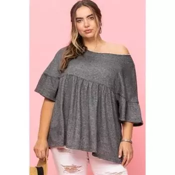 Однотонный французский пуловер с махровым плетеным верхом FASHNZFAB, цвет charcoal