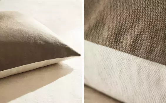 Однотонный хлопковый чехол на подушку Zara Home, розовый