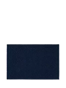 Однотонный хлопковый коврик для душа Zefiro Coincasa, темно-синий