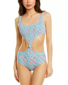 Однотонный и полосатый купальник Bailey Solid & Striped, синий