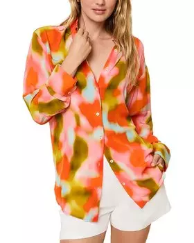 Однотонный и полосатый топ Obert Solid & Striped, оранжевый