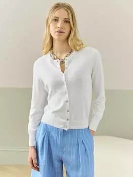 Однотонный кардиган тонкой вязки Brora, белый