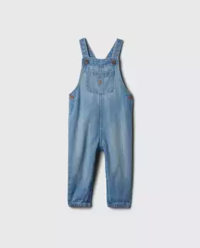 Однотонный комбинезон для мальчика на бретелях с передним карманом Gap, синий
