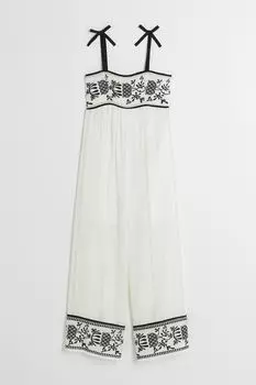 Однотонный комбинезон с вышивкой для девочки River Island, белый