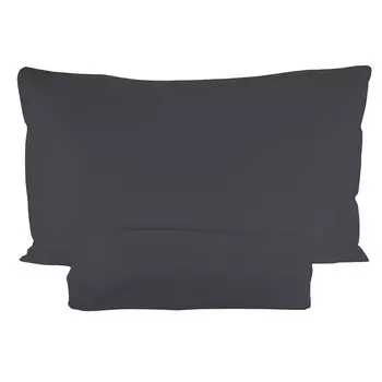 Однотонный комплект постельного белья с пододеяльником из хлопкового перкаля - Arianna Fazzini, свинец, односпальный