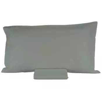 Однотонный комплект постельного белья с простынью из хлопкового перкаля - Arianna Fazzini, зеленый, полуторный