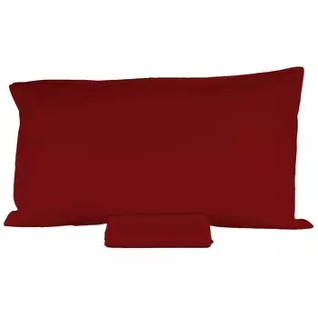 Однотонный комплект постельного белья с простынью из хлопкового перкаля - Arianna Fazzini, красный, полуторный