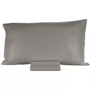 Однотонный комплект постельного белья с простынью из хлопкового перкаля - Arianna Fazzini, камень, односпальный