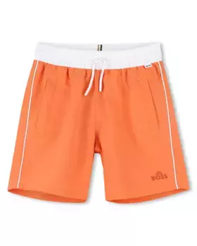 Однотонный купальник для мальчиков со шнурком BOSS Kidswear, коралловый