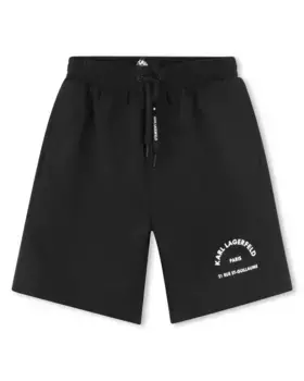 Однотонный купальник для мальчиков со шнурком Karl Lagerfeld Kids, чёрный