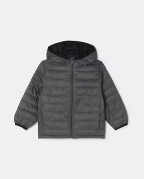 Однотонный легкий пуховик для мальчика Gap, серый