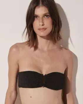 Однотонный лиф бикини бандо с мягкой подкладкой Agua de coco, черный