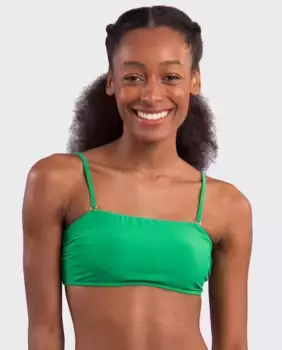 Однотонный лиф бикини бандо с мягкой подкладкой Ro de Sol, зеленый